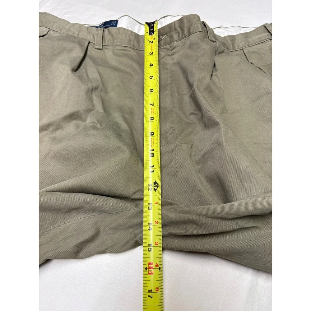 VTG Polo Ralph Lauren Andrew Pant Men 40x30 Olive Green Pleated Cotton Chino